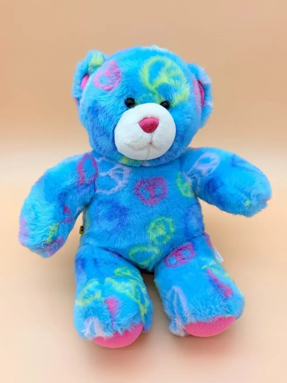 Build A Bear Plush Peace & Friendship Blue Teddy Bear 14